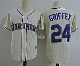 Seattle Mariners #24 Ken Griffey Cream New Cool Base Stitched MLB Jersey Dzhi,baseball caps,new era cap wholesale,wholesale hats