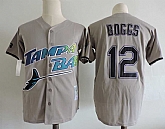 Tampa Bay Rays #12 Wade Boggs Gray Cooperstown Collection 1993 World Series Jersey Dzhi,baseball caps,new era cap wholesale,wholesale hats