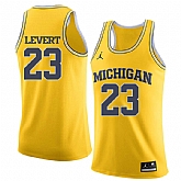 University of Michigan 23 Caris Levert Yellow College Basketball Jersey Dzhi,baseball caps,new era cap wholesale,wholesale hats