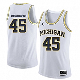 University of Michigan 45 Rudy Tomjanovich White College Basketball Jersey Dzhi