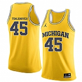 University of Michigan 45 Rudy Tomjanovich Yellow College Basketball Jersey Dzhi