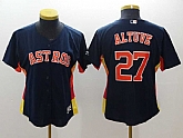 Women Astros 27 Jose Altuve Navy Cool Base Baseball Jerseys,baseball caps,new era cap wholesale,wholesale hats