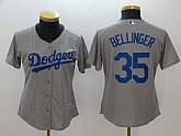 Women Dodgers 35 Cody Bellinger Gray Cool Base Baseball Jerseys,baseball caps,new era cap wholesale,wholesale hats