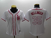 Women Dodgers 35 Cody Bellinger White Pink Cool Base Baseball Jerseys,baseball caps,new era cap wholesale,wholesale hats