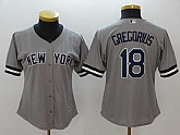 Women Yankees 18 Didi Gregorius Gray Cool Base Baseball Jerseys,baseball caps,new era cap wholesale,wholesale hats