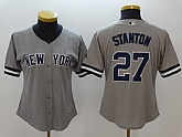 Women Yankees 27 Giancarlo Stanton Gray Cool Base Baseball Jerseys,baseball caps,new era cap wholesale,wholesale hats