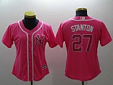 Women Yankees 27 Giancarlo Stanton Red Cool Base Baseball Jerseys,baseball caps,new era cap wholesale,wholesale hats