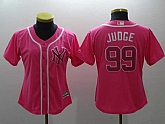 Women Yankees 99 Aaron Judge Pink Cool Base Baseball Jerseys,baseball caps,new era cap wholesale,wholesale hats