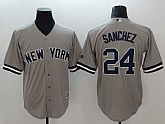 Yankees 24 Gary Sanchez Gray Cool Base Baseball Jerseys,baseball caps,new era cap wholesale,wholesale hats