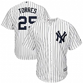 Yankees 25 Gleyber Torres White Cool Base Jersey Dzhi,baseball caps,new era cap wholesale,wholesale hats