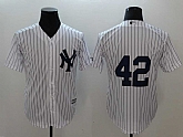 Yankees 42 Mariano Rivera White Cool Base Baseball Jerseys,baseball caps,new era cap wholesale,wholesale hats