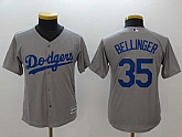 Youth Dodgers 35 Cody Bellinger Gray Cool Base Baseball Jerseys,baseball caps,new era cap wholesale,wholesale hats