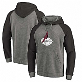 Arizona Cardinals NFL Pro Line by Fanatics Branded Gray  Black Throwback Logo Big    Tall Tri-Blend Raglan Pullover Hoodie 90Hou,baseball caps,new era cap wholesale,wholesale hats