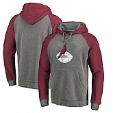 Arizona Cardinals NFL Pro Line by Fanatics Branded Throwback Logo Tri-Blend Raglan Pullover Hoodie Gray Cardinal,baseball caps,new era cap wholesale,wholesale hats