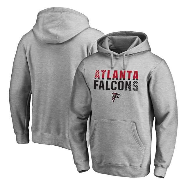 Atlanta Falcons NFL Pro Line by Fanatics Branded Ash Iconic Collection Fade Out Pullover Hoodie 90Hou