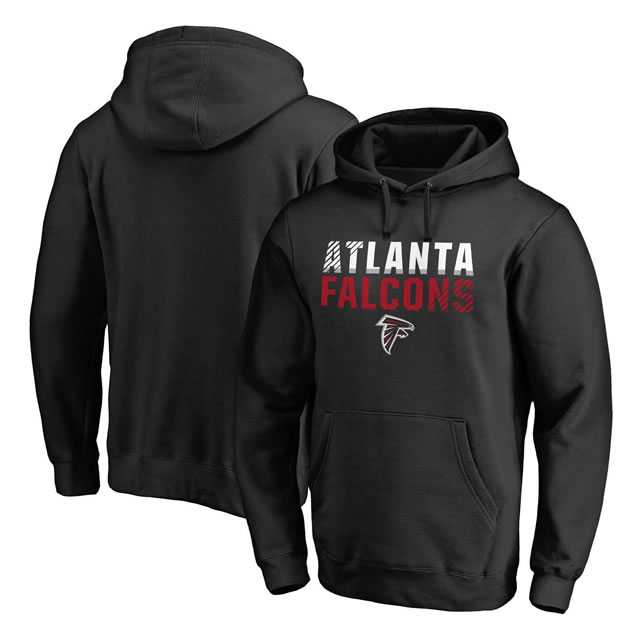 Atlanta Falcons NFL Pro Line by Fanatics Branded Black Iconic Collection Fade Out Pullover Hoodie 90Hou