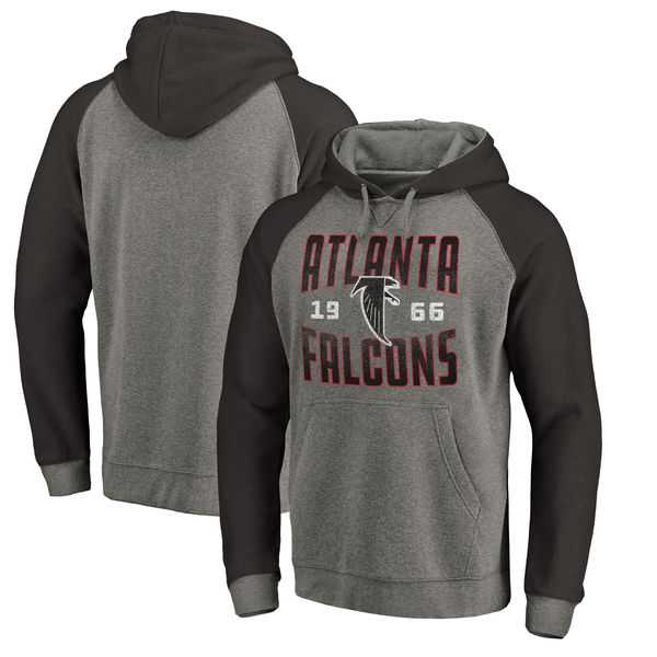 Atlanta Falcons NFL Pro Line by Fanatics Branded Timeless Collection Antique Stack Tri-Blend Raglan Pullover Hoodie Ash