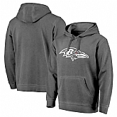 Baltimore Ravens NFL Pro Line by Fanatics Branded Black White Logo Shadow Washed Pullover Hoodie 90Hou,baseball caps,new era cap wholesale,wholesale hats