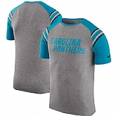 Carolina Panthers Nike Enzyme Shoulder Stripe Raglan T-Shirt - Heathered Gray,baseball caps,new era cap wholesale,wholesale hats