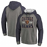 Chicago Bears NFL Pro Line by Fanatics Branded Timeless Collection Antique Stack Tri-Blend Raglan Pullover Hoodie Ash,baseball caps,new era cap wholesale,wholesale hats