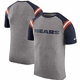 Chicago Bears Nike Enzyme Shoulder Stripe Raglan T-Shirt - Heathered Gray,baseball caps,new era cap wholesale,wholesale hats