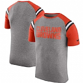 Cleveland Browns Nike Enzyme Shoulder Stripe Raglan T-Shirt - Heathered Gray,baseball caps,new era cap wholesale,wholesale hats