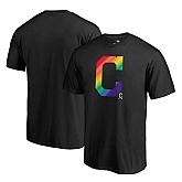 Cleveland Indians Fanatics Branded Pride Black T Shirt,baseball caps,new era cap wholesale,wholesale hats