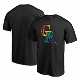 Colorado Rockies Fanatics Branded Pride Black T Shirt,baseball caps,new era cap wholesale,wholesale hats