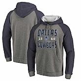 Dallas Cowboys NFL Pro Line by Fanatics Branded Timeless Collection Antique Stack Tri-Blend Raglan Pullover Hoodie Ash,baseball caps,new era cap wholesale,wholesale hats