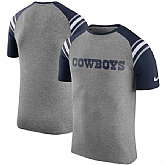Dallas Cowboys Nike Enzyme Shoulder Stripe Raglan T-Shirt - Heathered Gray,baseball caps,new era cap wholesale,wholesale hats