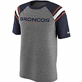 Denver Broncos Nike Enzyme Shoulder Stripe Raglan T-Shirt - Heathered Gray,baseball caps,new era cap wholesale,wholesale hats
