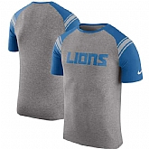 Detroit Lions Nike Enzyme Shoulder Stripe Raglan T-Shirt - Heathered Gray,baseball caps,new era cap wholesale,wholesale hats