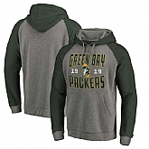 Green Bay Packers NFL Pro Line by Fanatics Branded Timeless Collection Antique Stack Tri-Blend Raglan Pullover Hoodie Ash,baseball caps,new era cap wholesale,wholesale hats