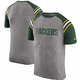 Green Bay Packers Nike Enzyme Shoulder Stripe Raglan T-Shirt - Heathered Gray,baseball caps,new era cap wholesale,wholesale hats