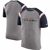 Houston Texans Nike Enzyme Shoulder Stripe Raglan T-Shirt - Heathered Gray,baseball caps,new era cap wholesale,wholesale hats