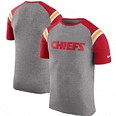 Kansas City Chiefs Nike Enzyme Shoulder Stripe Raglan T-Shirt - Heathered Gray,baseball caps,new era cap wholesale,wholesale hats