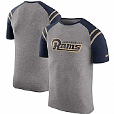 Los Angeles Rams Nike Enzyme Shoulder Stripe Raglan T-Shirt - Heathered Gray,baseball caps,new era cap wholesale,wholesale hats