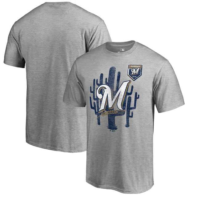 Milwaukee Brewers Fanatics Branded 2018 MLB Spring Training Vintage T Shirt Heather Gray
