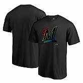 Milwaukee Brewers Fanatics Branded Black Big Tall Pride T Shirt