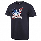Milwaukee Brewers Navy Banner Wave T Shirt,baseball caps,new era cap wholesale,wholesale hats