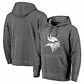 Minnesota Vikings NFL Pro Line by Fanatics Branded Black White Logo Shadow Washed Pullover Hoodie 90Hou,baseball caps,new era cap wholesale,wholesale hats