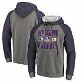 New England Patriots NFL Pro Line by Fanatics Branded Timeless Collection Antique Stack Tri-Blend Raglan Pullover Hoodie Ash,baseball caps,new era cap wholesale,wholesale hats