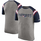 New England Patriots Nike Enzyme Shoulder Stripe Raglan T-Shirt - Heathered Gray,baseball caps,new era cap wholesale,wholesale hats