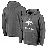 New Orleans Saints NFL Pro Line by Fanatics Branded Black White Logo Shadow Washed Pullover Hoodie 90Hou,baseball caps,new era cap wholesale,wholesale hats
