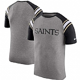 New Orleans Saints Nike Enzyme Shoulder Stripe Raglan T-Shirt - Heathered Gray,baseball caps,new era cap wholesale,wholesale hats