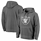 Oakland Raiders NFL Pro Line by Fanatics Branded Black White Logo Shadow Washed Pullover Hoodie 90Hou,baseball caps,new era cap wholesale,wholesale hats