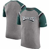 Philadelphia Eagles Nike Enzyme Shoulder Stripe Raglan T-Shirt - Heathered Gray,baseball caps,new era cap wholesale,wholesale hats