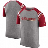 San Francisco 49ers Nike Enzyme Shoulder Stripe Raglan T-Shirt - Heathered Gray,baseball caps,new era cap wholesale,wholesale hats
