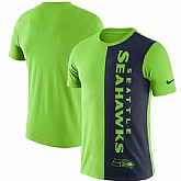 Seattle Seahawks Nike Coin Flip Tri-Blend T-Shirt - Neon GreenCollege Navy,baseball caps,new era cap wholesale,wholesale hats