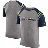 Seattle Seahawks Nike Enzyme Shoulder Stripe Raglan T-Shirt - Heathered Gray,baseball caps,new era cap wholesale,wholesale hats